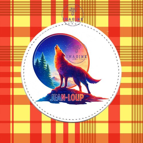 Sous verre en cuir - sublimation - impression infusible ink - le loup - alias - forêt - montagne