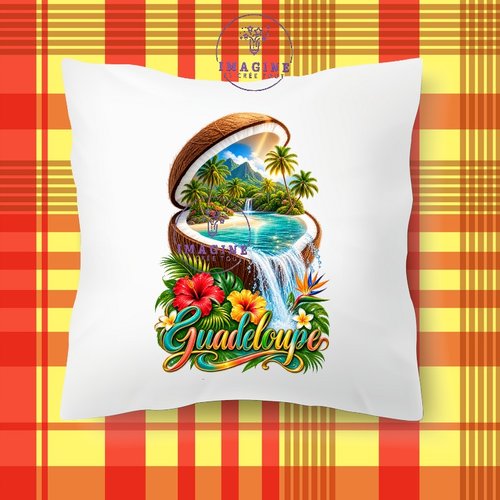 Taie personnalisée - lit - sommeil - sublimation - impression infusible ink - noix de coco - ile - palmiers - tropique