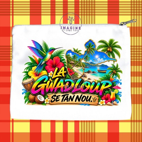 Trousse l - maquillage - sublimation - impression infusible ink - la gwadloup sé tan nou - mot créole