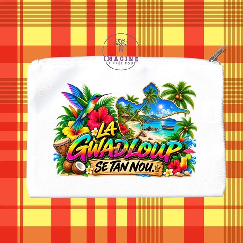 Trousse m - maquillage - sublimation - impression infusible ink - la gwadloup sé tan nou - mot créole