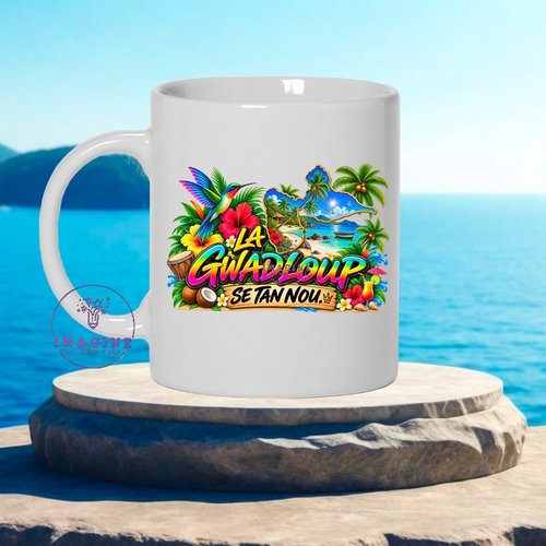 Mug - tasse - sublimation - impression infusible ink - la gwadloup sé tan nou - mot créole