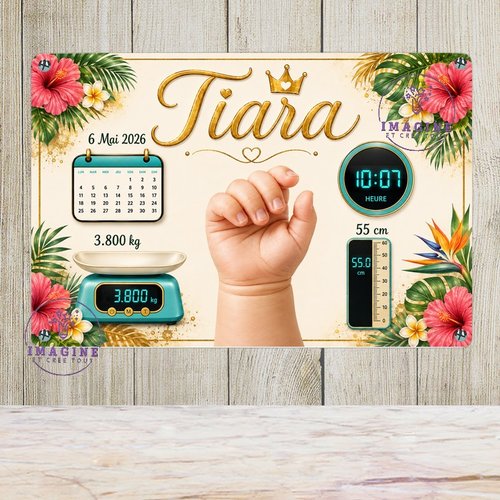 Tableau mural - sublimation -  impression infusible ink - plaque aluminium -  tableau de naissance - souvenir - cadeau