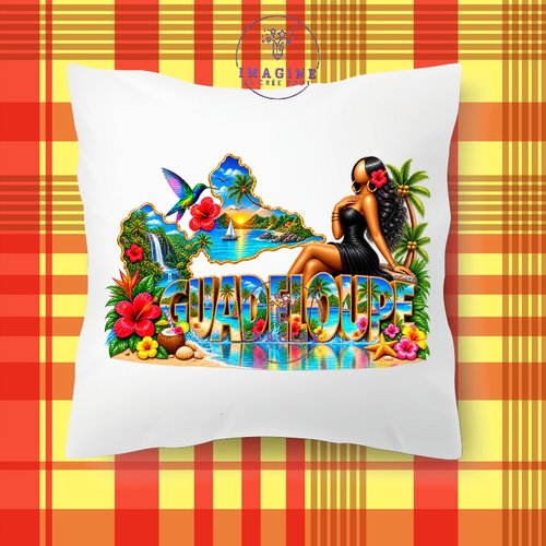 Taie personnalisée - lit - sommeil - sublimation - impression infusible ink -  carte guadeloupe - 971 - tropique