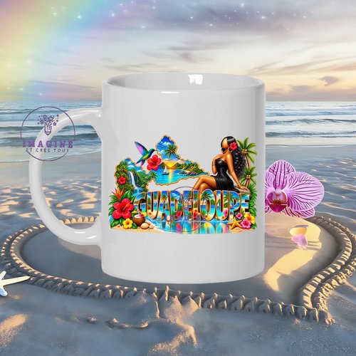 Mug - tasse - sublimation - impression infusible ink - carte guadeloupe - 971 - tropique
