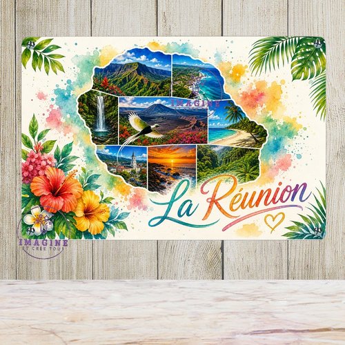 Tableau mural - sublimation -  impression infusible ink - plaque aluminium - île de la réunion - 974 - paille en queue