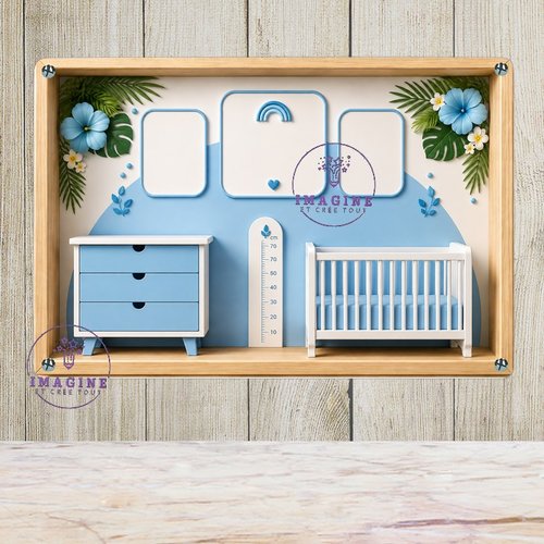 Tableau mural - sublimation -  impression infusible ink - plaque aluminium - naissance bébé - souvenir - garçon - effet 3d