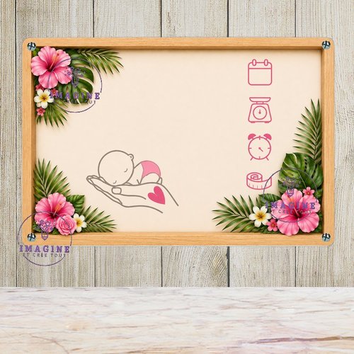 Tableau mural - sublimation -  impression infusible ink - plaque aluminium - naissance bébé - souvenir - fille - effet 3d
