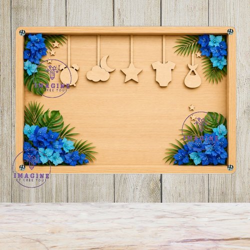 Tableau mural - sublimation -  impression infusible ink - plaque aluminium - naissance bébé - souvenir - garçon - effet 3d