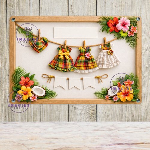 Tableau mural - sublimation -  impression infusible ink - plaque aluminium - naissance bébé - souvenir - fille - effet 3d