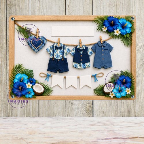 Tableau mural - sublimation -  impression infusible ink - plaque aluminium - naissance bébé - souvenir - garçon - effet 3d