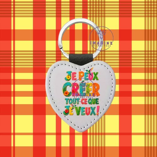 Porte clé - sublimation - impression infusible ink - texte - motivation - tropique - hibiscus - colibris
