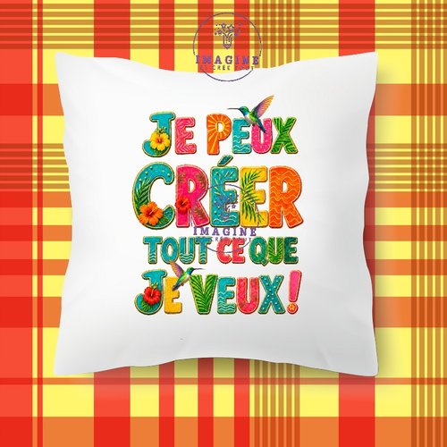 Taie personnalisée - lit - sommeil - sublimation - impression infusible ink - texte - motivation - tropique - hibiscus - colibris