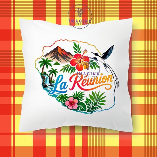Taie personnalisée - lit - sommeil - sublimation - impression infusible ink - carte - île de la réunion - 974