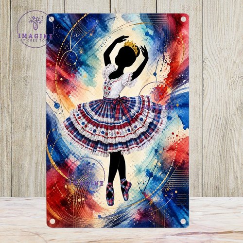 Tableau mural - sublimation -  impression infusible ink - plaque aluminium - danseuse tenue traditionnelle - haïti - aquarelle