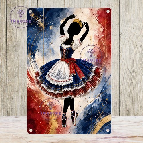 Tableau mural - sublimation -  impression infusible ink - plaque aluminium - danseuse tenue traditionnelle - france - aquarelle