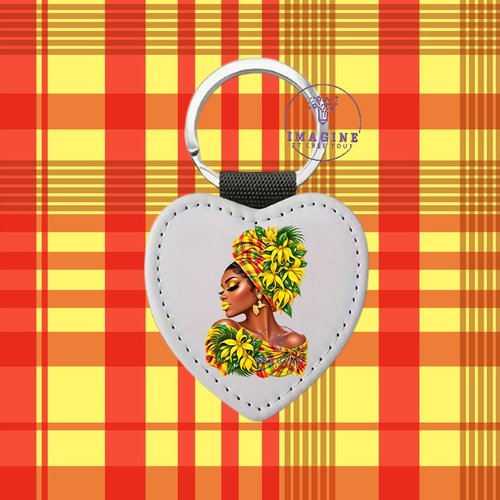 Porte clé - sublimation - impression infusible ink - silhouette - ylan ylan - madras - bijoux créole