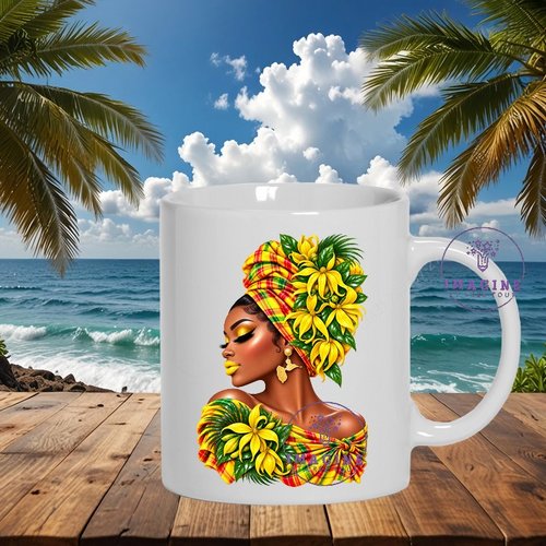 Mug - tasse - sublimation - impression infusible ink - silhouette - ylan ylan - madras - bijoux créole