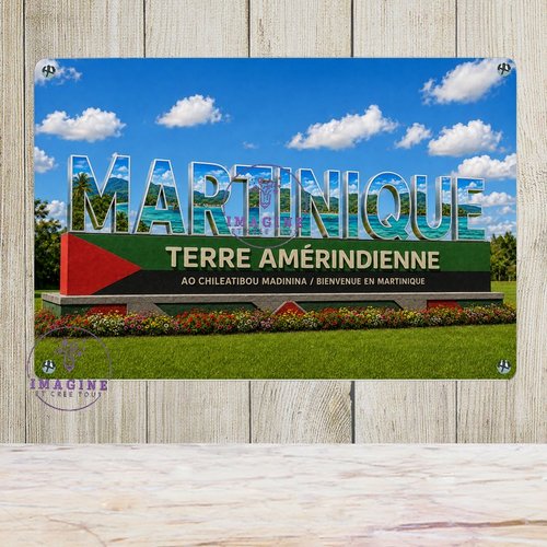 Tableau mural - sublimation -  impression infusible ink - plaque aluminium - bienvenue en martinique - 972 - 3d