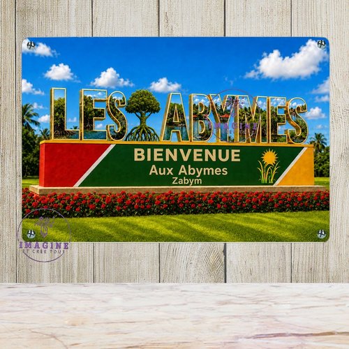 Tableau mural - sublimation -  impression infusible ink - plaque aluminium - les abymes - guadeloupe - créole - bienvenue