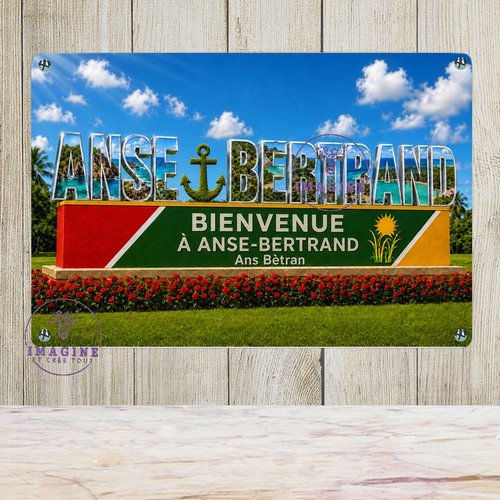 Tableau mural - sublimation -  impression infusible ink - plaque aluminium - anse bertrand - guadeloupe - créole - bienvenue