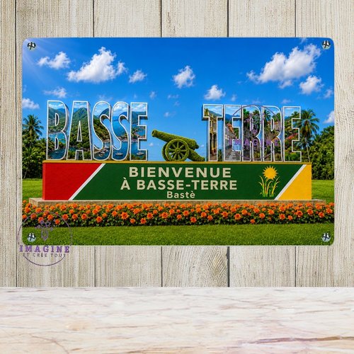 Tableau mural - sublimation -  impression infusible ink - plaque aluminium - commune - guadeloupe - basse terre - créole - bienvenue