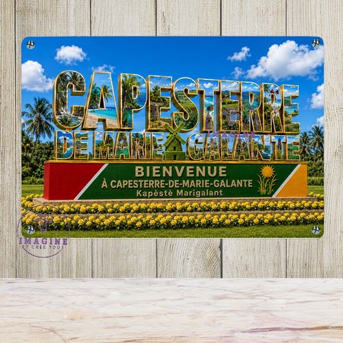 Tableau mural - sublimation -  impression infusible ink - plaque aluminium - commune - capesterre de marie galante - créole - bienvenue