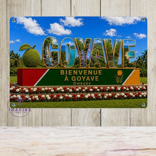 Tableau mural - sublimation -  impression infusible ink - plaque aluminium - commune - guadeloupe - goyave - créole - bienvenue