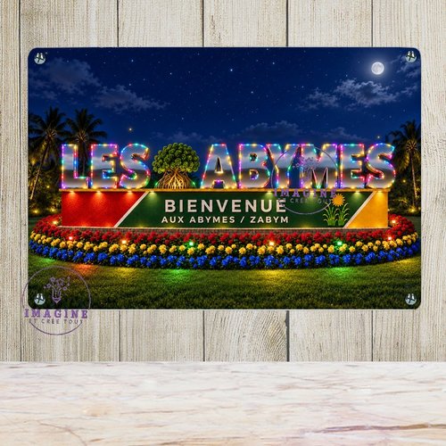Tableau mural - sublimation -  impression infusible ink - plaque aluminium - les abymes de nuit - guadeloupe - créole - bienvenue