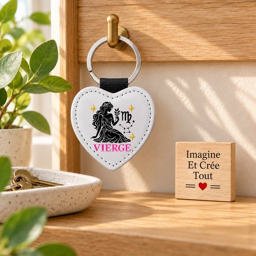 Porte clé - sublimation - impression infusible ink - signe astrologique - vierge - horoscope - constellation