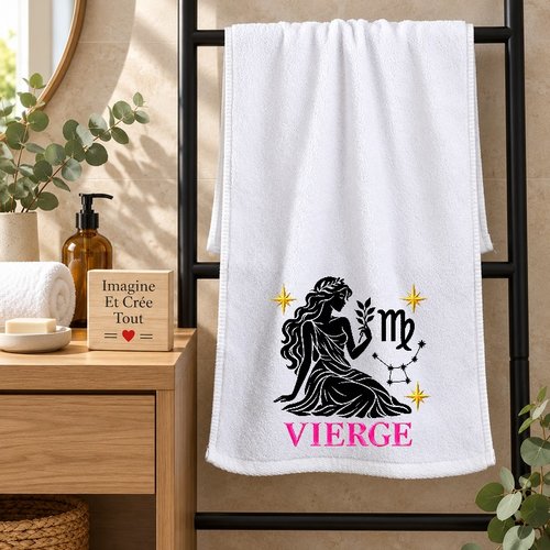 Petite serviette personnalisée pour le visage - sublimation - infusible ink - impression - signe astrologique - vierge - horoscope