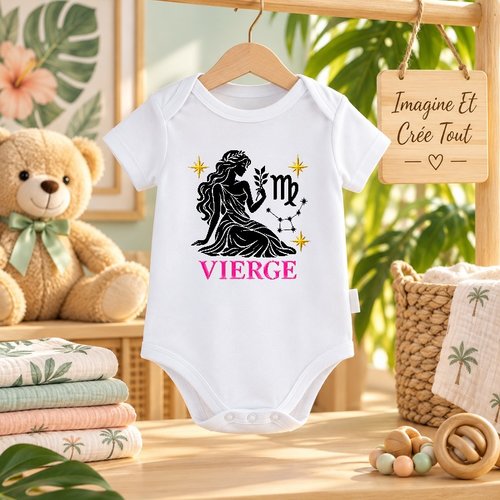 Body - bébé - baby - sublimation - impression infusible ink - signe astrologique - vierge - horoscope - constellation