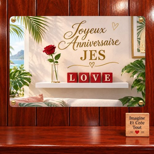 Tableau mural - sublimation -  impression infusible ink - plaque aluminium - anniversaire - prénom - surnom