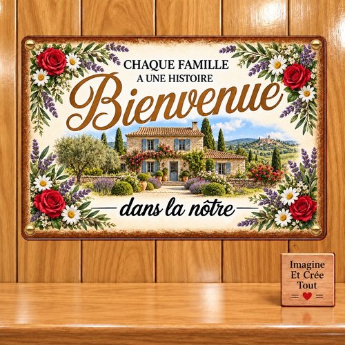 Tableau mural - sublimation -  impression infusible ink - plaque aluminium - bienvenue - welcome - maison