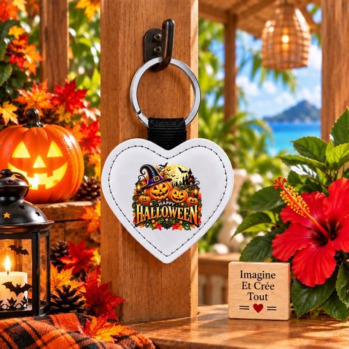 Porte clé - sublimation - impression infusible ink - happy halloween - citrouilles - fantôme