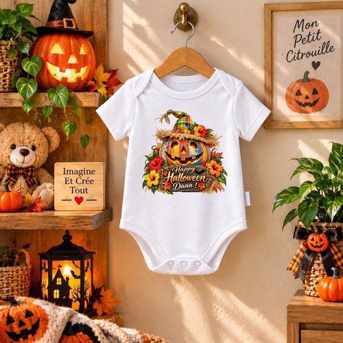 Body - bébé - baby - sublimation - impression infusible ink - happy halloween - citrouilles - fantôme