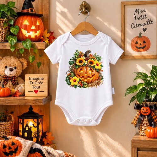 Body - bébé - baby - sublimation - impression infusible ink - happy halloween - citrouilles - fantôme
