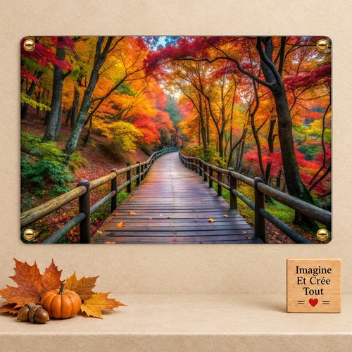 Tableau mural - sublimation -  impression infusible ink - plaque aluminium - automne - saison - paysage - couleurs