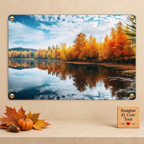 Tableau mural - sublimation -  impression infusible ink - plaque aluminium - automne - saison - paysage - couleurs
