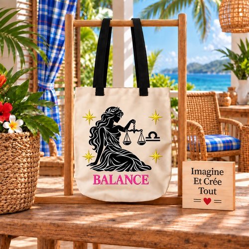 Tote bag taille m - sublimation -  impression infusible ink - astrologie - galaxie - constellations - signe