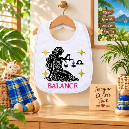 Bavoir - sublimation - impression infusible ink - astrologie - galaxie - constellations - signe