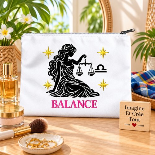 Trousse l - maquillage - école - sublimation - impression infusible ink - astrologie - galaxie - constellations - signe