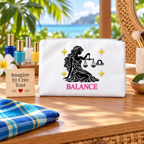 Trousse m - maquillage - école - sublimation - impression infusible ink - astrologie - galaxie - constellations - signe
