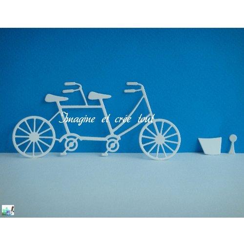 Découpe vélo, tandem, embellissement, scrapbooking, déco, découpe en papier dessin