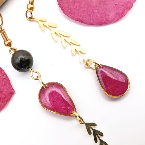 Boucles d'oreilles branches asymétriques "l'exploratrice".