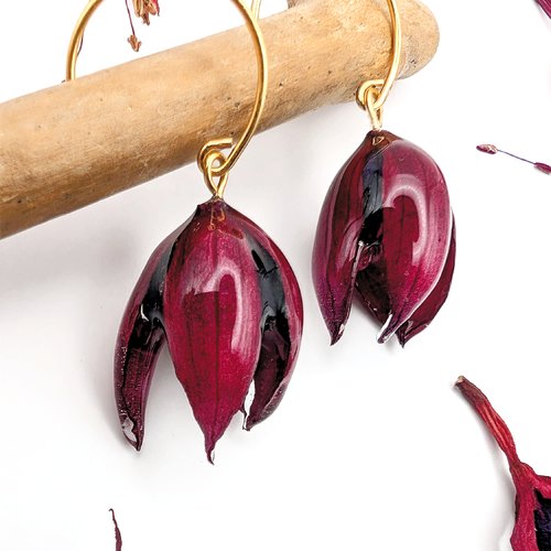 Boucles d'oreilles "fuchsia". (modèle 3)
