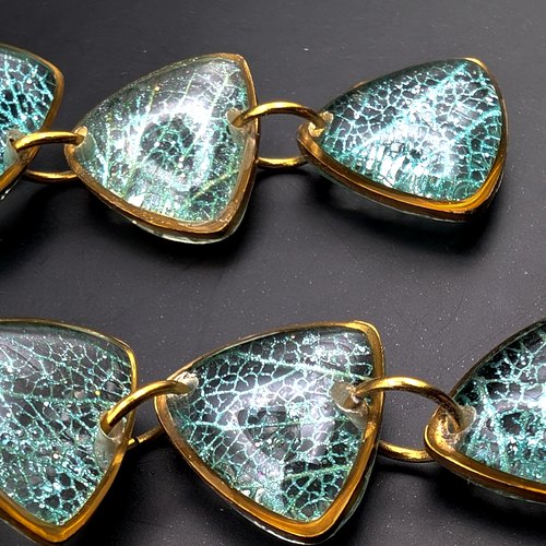 Boucles d'oreilles "cascade de dentelle d'hortensia" -menthe à l'eau-