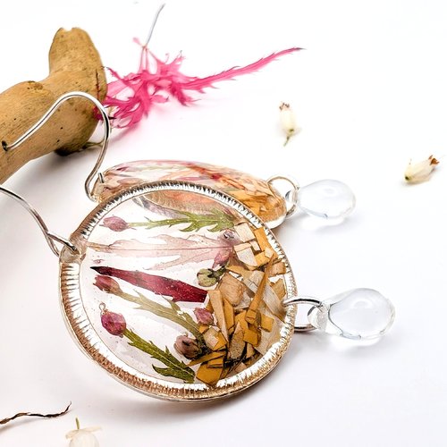 Boucles d'oreilles "little garden, rosée du matin"