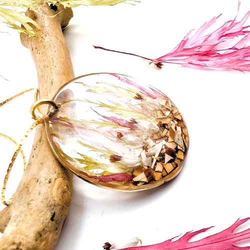 Collier long argenté "little garden".