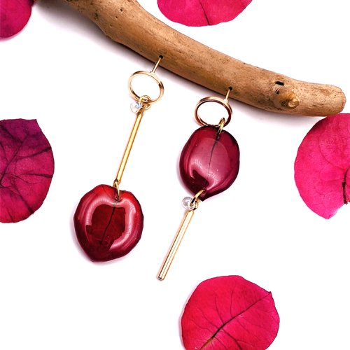Boucles d'oreilles asymétriques "l'exploratrice".
