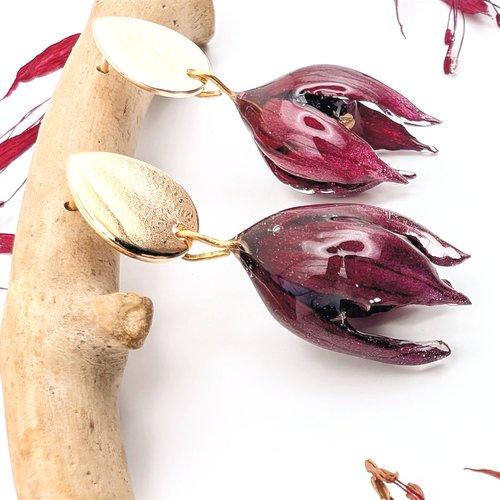 Boucles d'oreilles "fuchsia" (modèle 4)